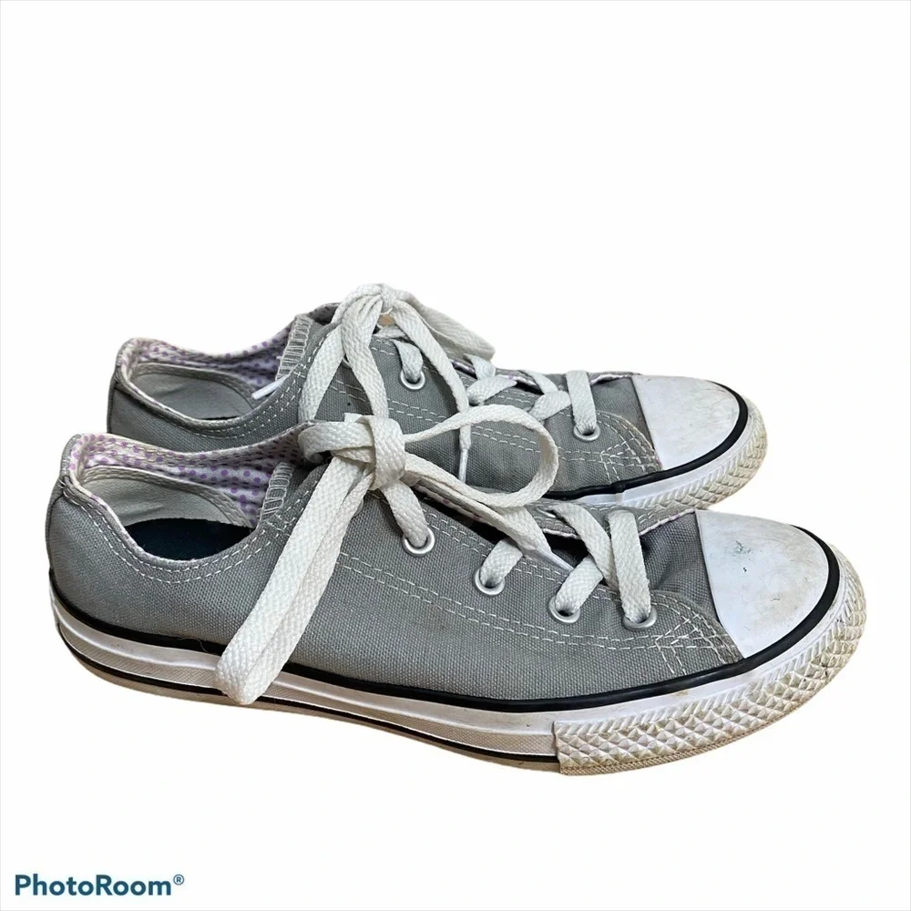 Converse Gray Sneakers Kids Sz 3 Girls Lace Up